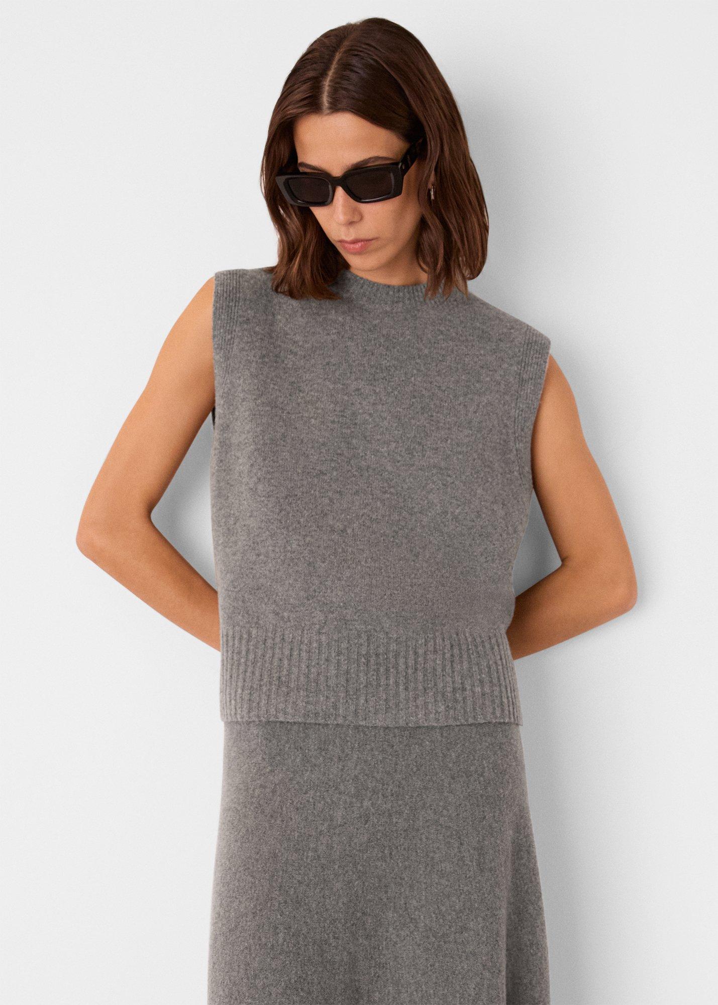 Grey Wool Sleeveless Tank
