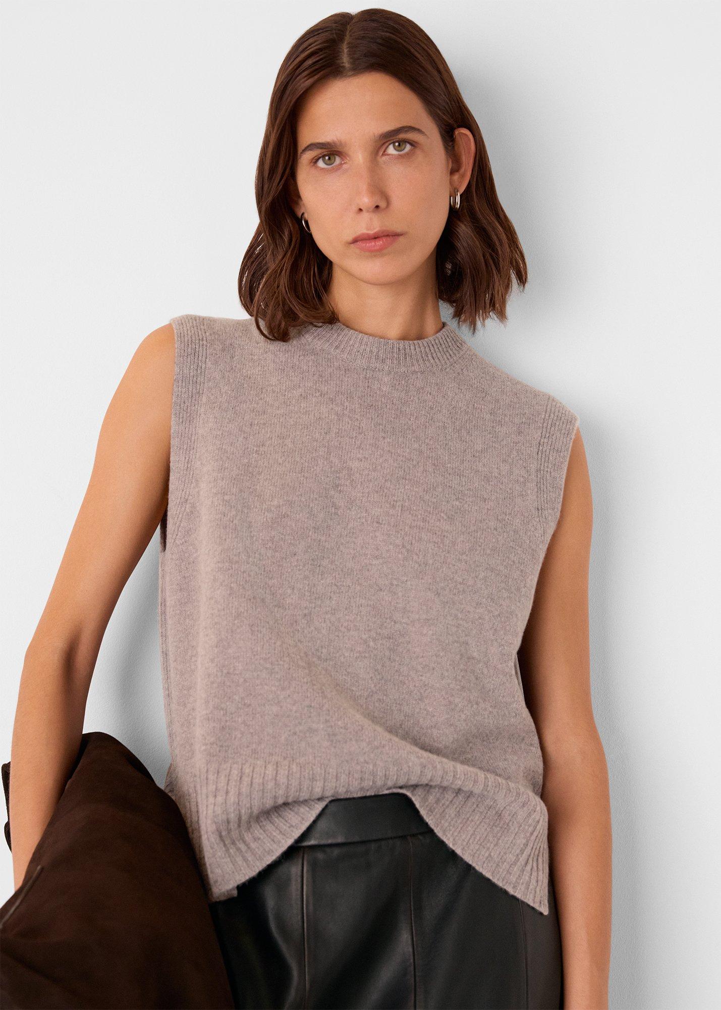 Neutral Wool Sleeveless Tank