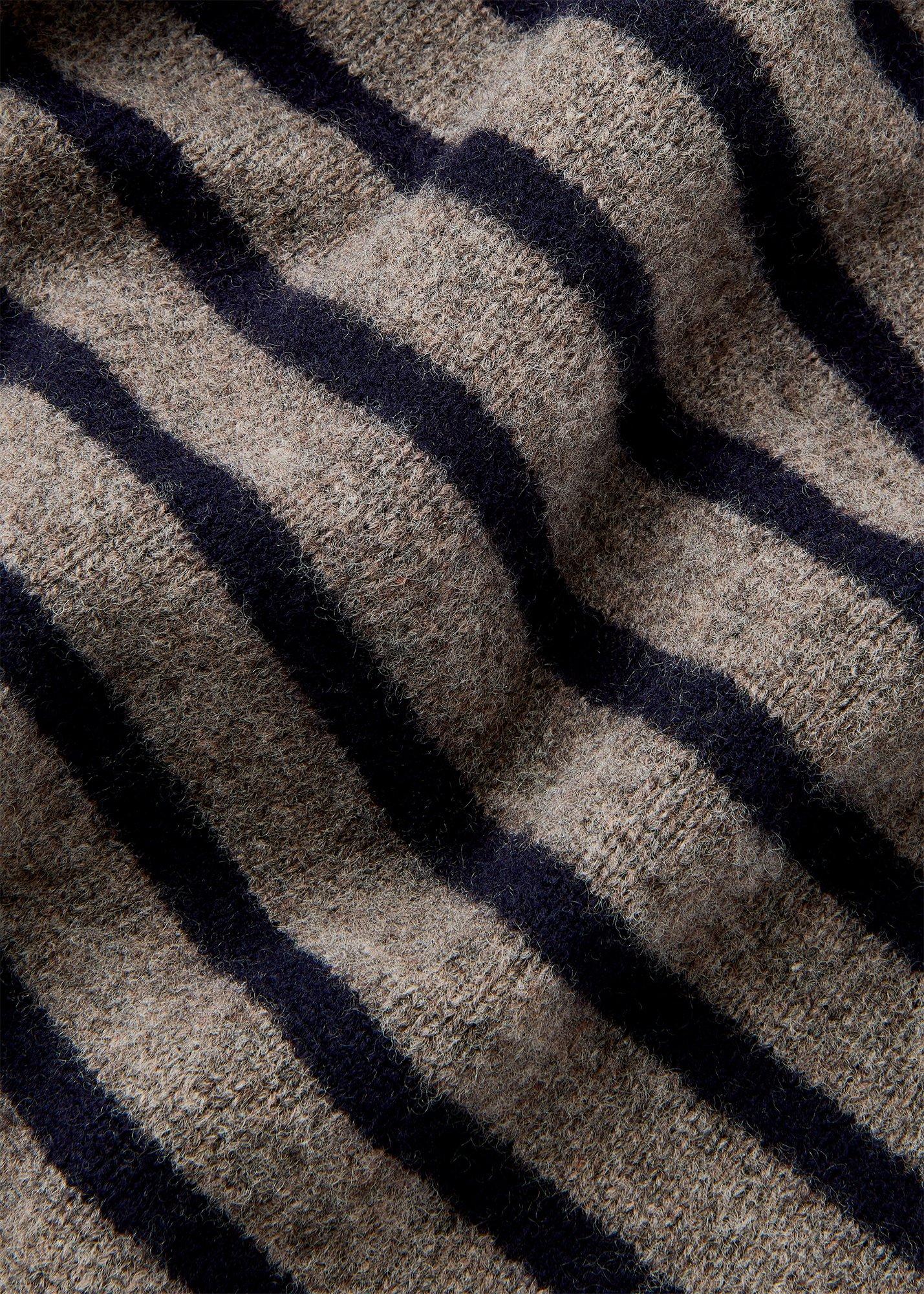 Wool Stripe Crew Neck Knit