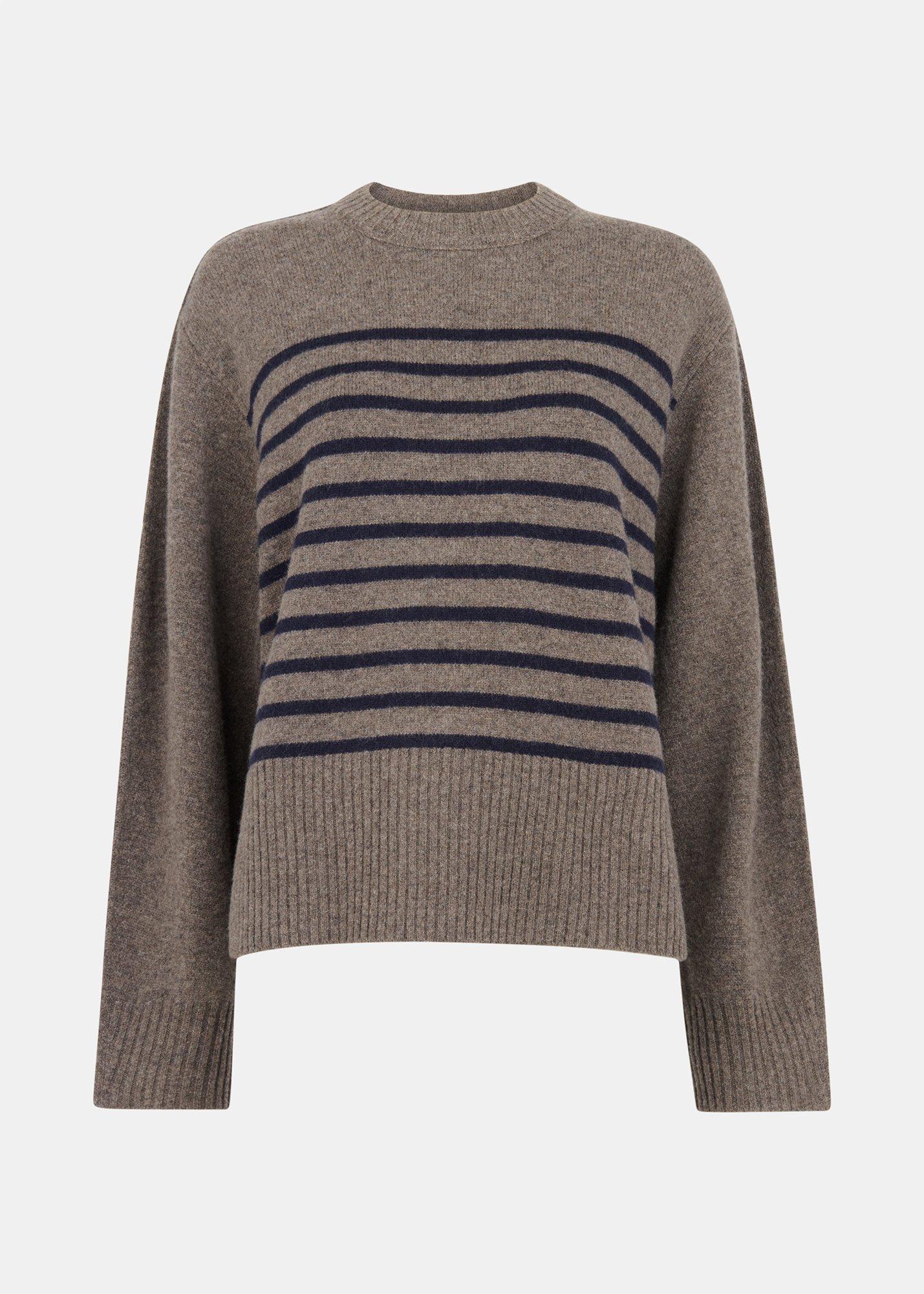 Wool Stripe Crew Neck Knit