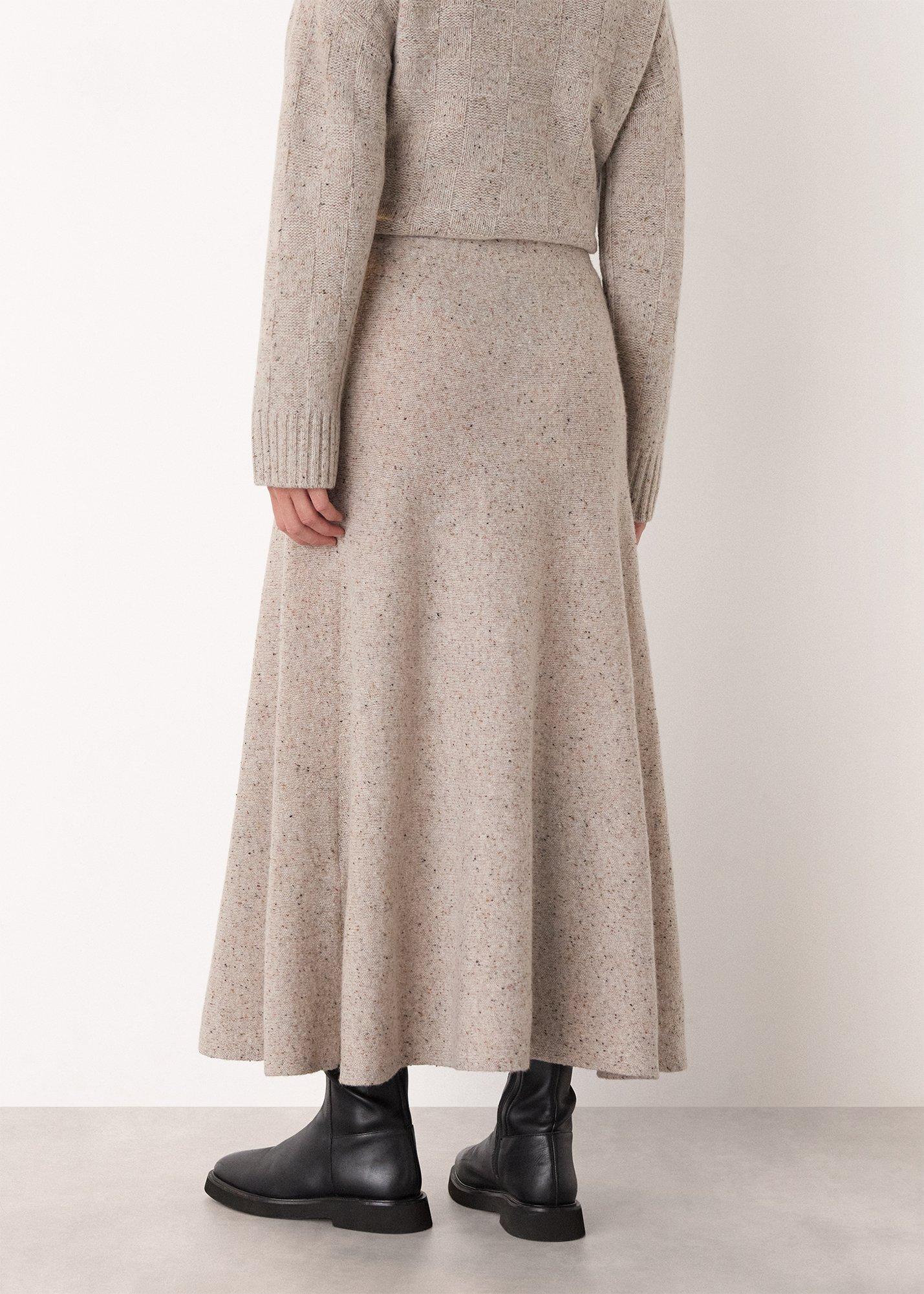 Wool Textured Midi Skirt