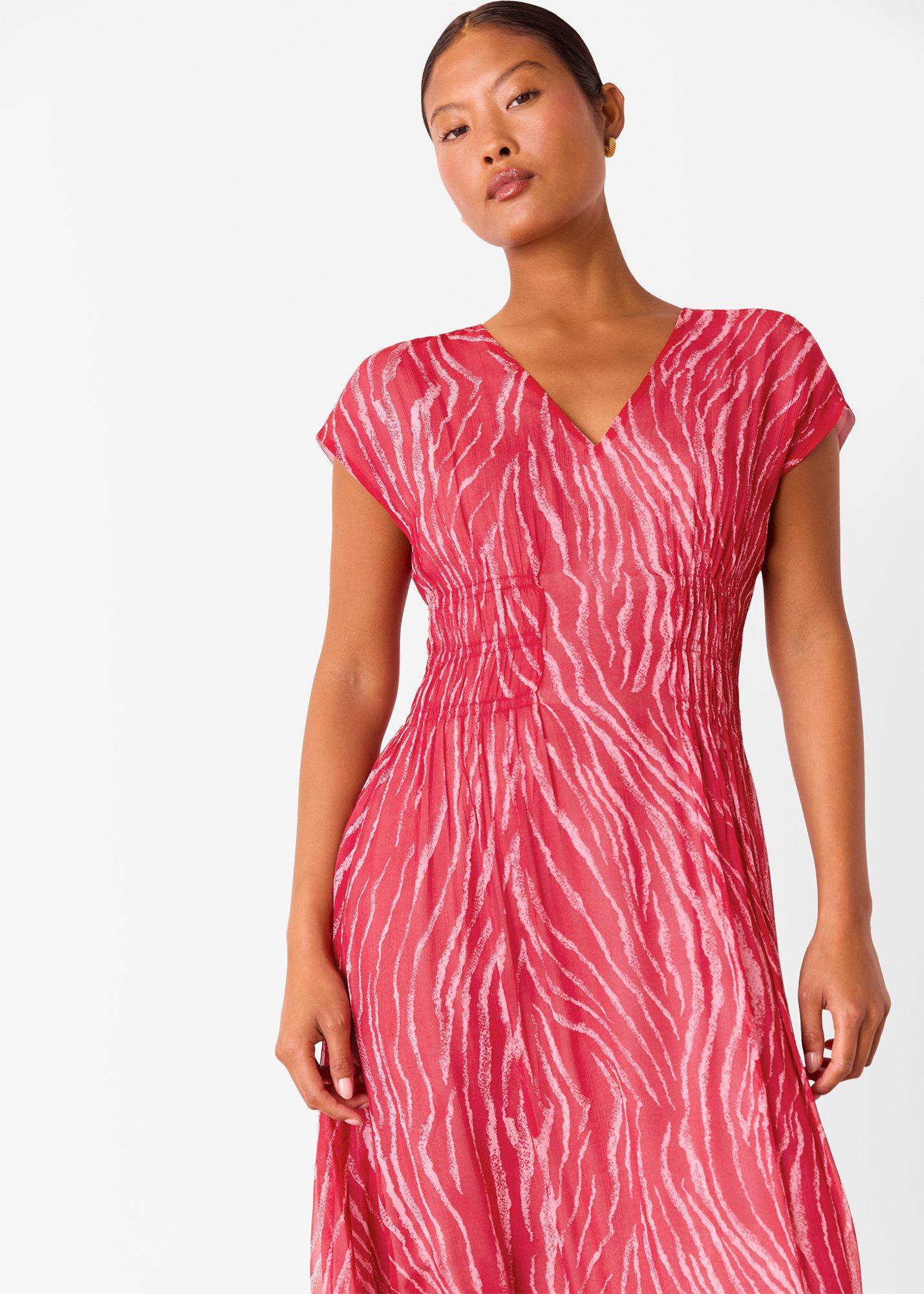 Petite Zebra Texture Midi Dress