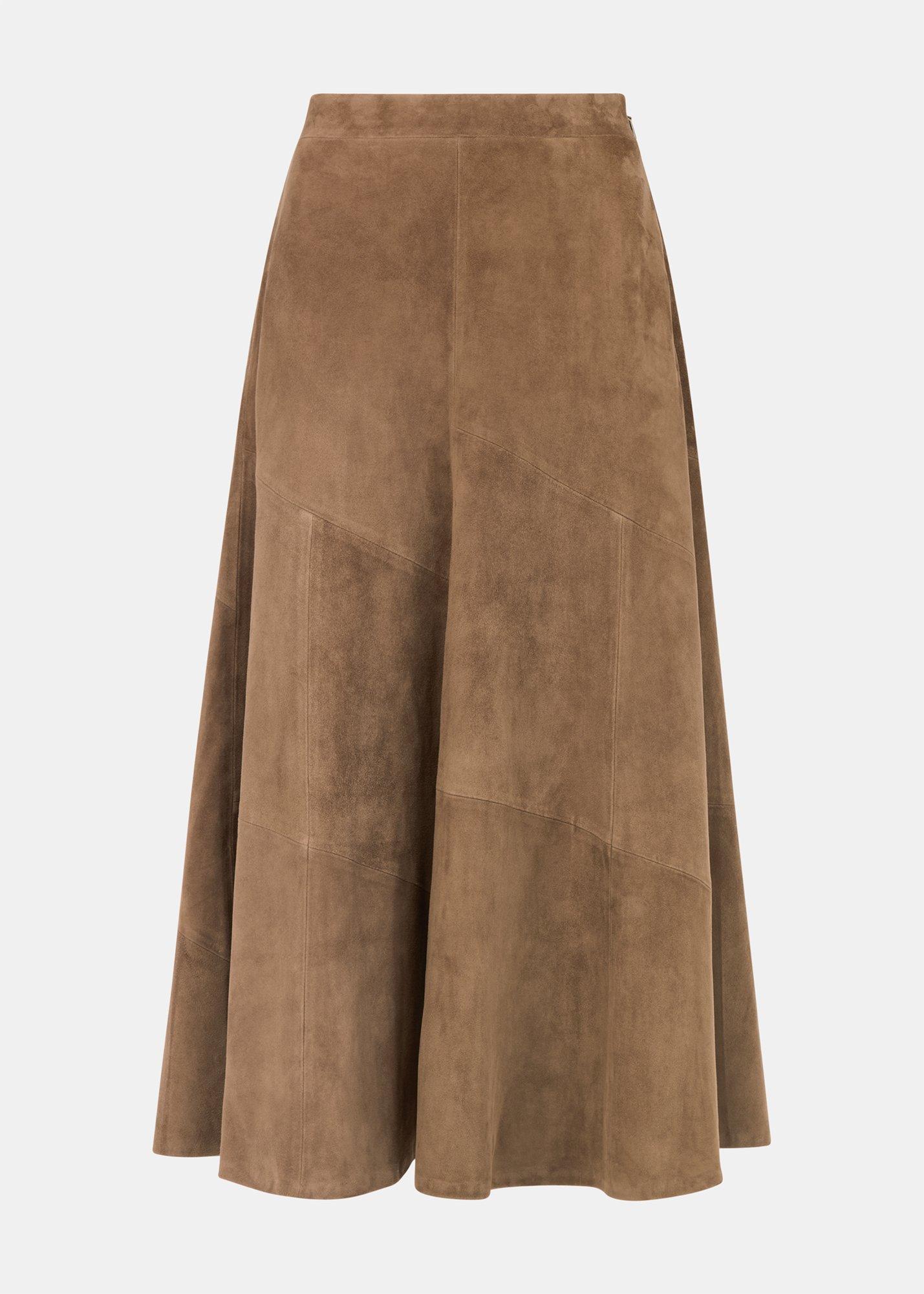 Zig Zag Panel Suede Skirt