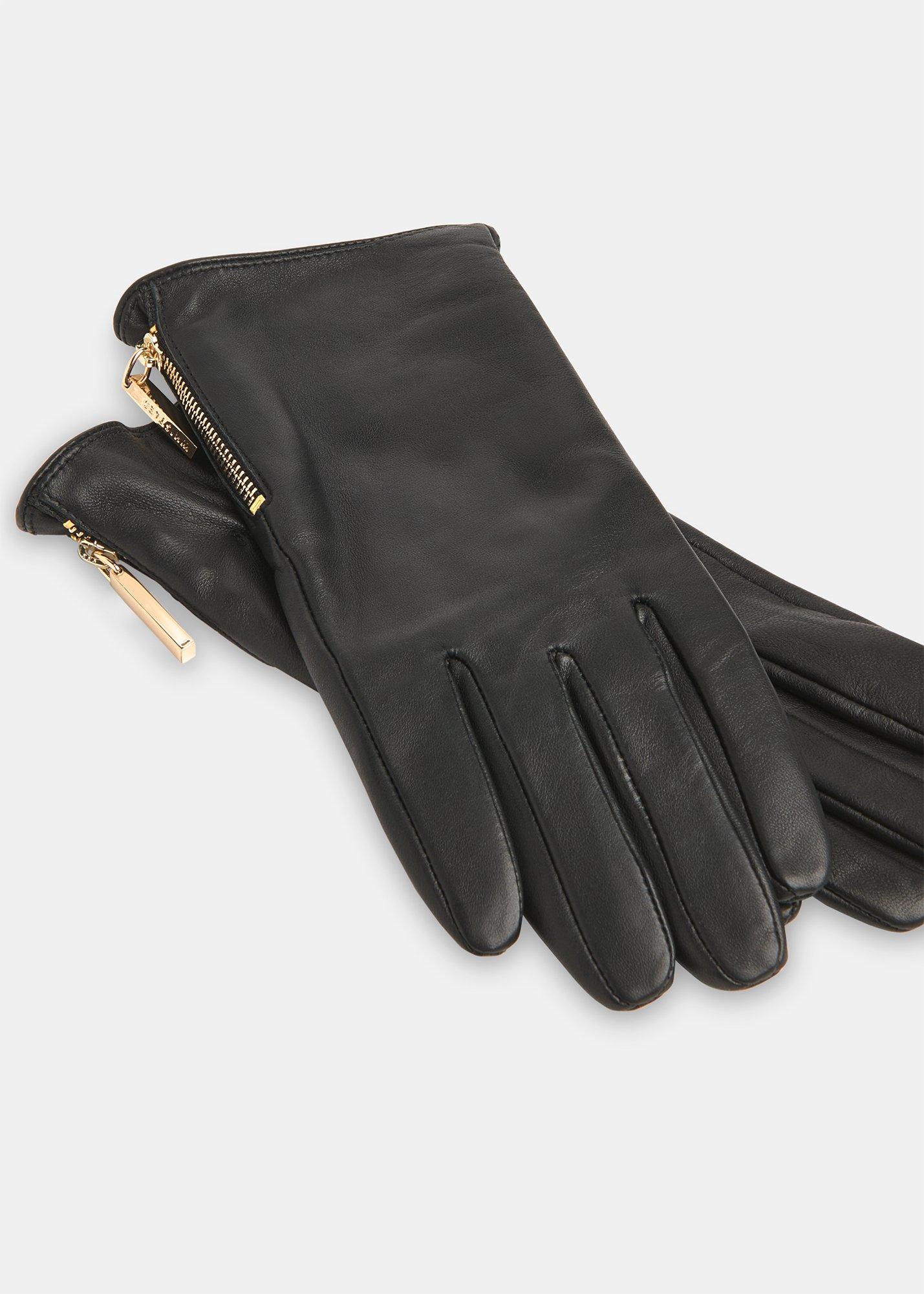 Zip Leather Gloves