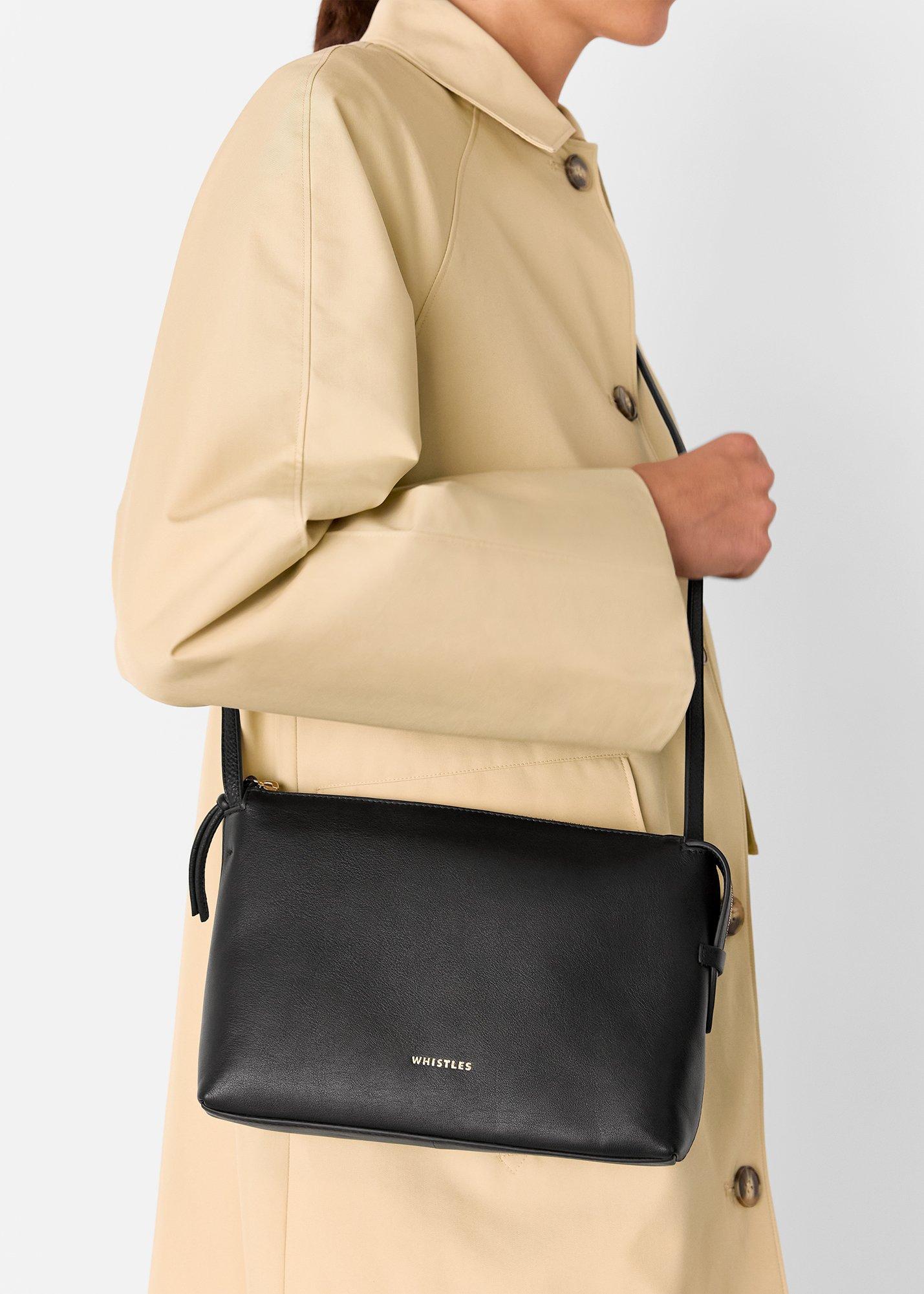 Black Kaia Zip Top Crossbody Bag